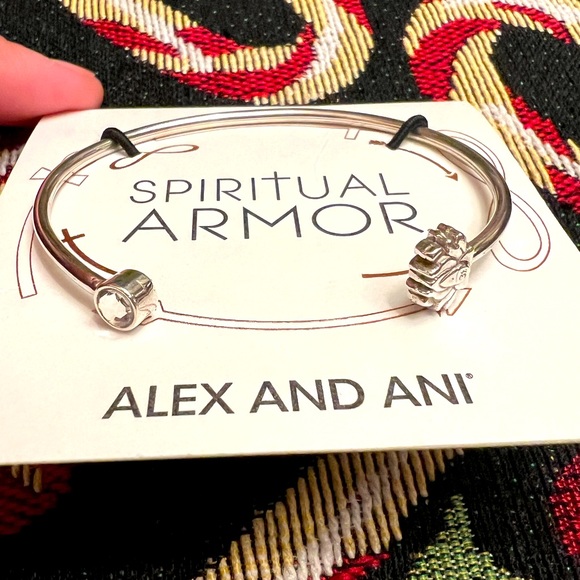 Alex and Ani Lotus Peace Petals CUFF Sterling Silver Bangle Bracelet RARE - Picture 2 of 6